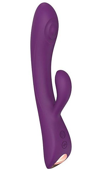 Фиолетовый вибратор-кролик Bunny Clyde - 22,5 см.