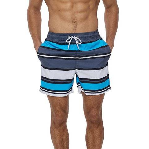 Мужские разноцветные шорты в полоску для пляжного отдыха