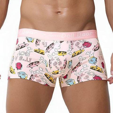Розовые трусы-боксеры с принтом в виде скейтбордов