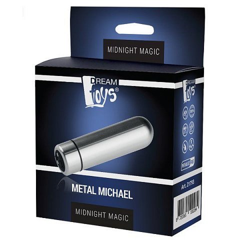Металлическая водонепроницаемая вибропуля Metal Michael - 6,9 см.