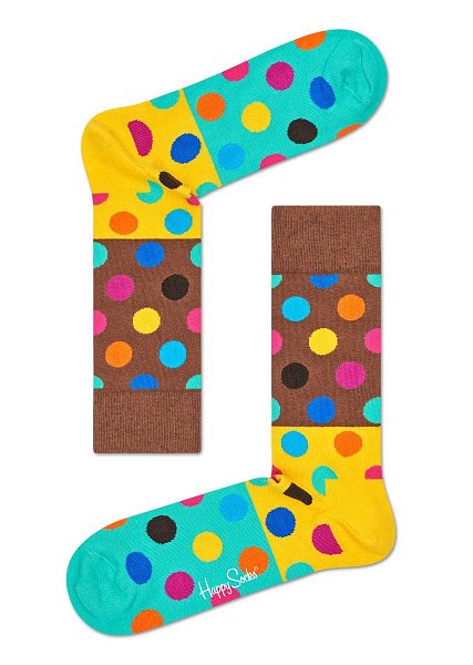 Яркие носки унисекс Big Dot Block Sock