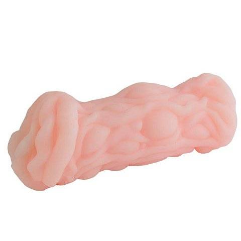Телесный мастурбатор-вагина с ярко выраженным рельефом поверхности