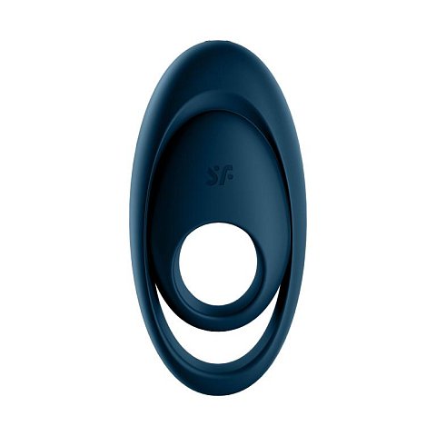 Темно-синее эрекционное кольцо Glorious Duo со стимулятором клитора
