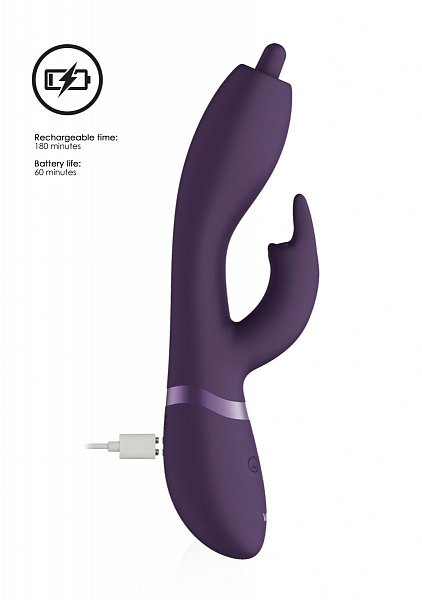 Фиолетовый вибромассажер-кролик Nilo - 22 см.