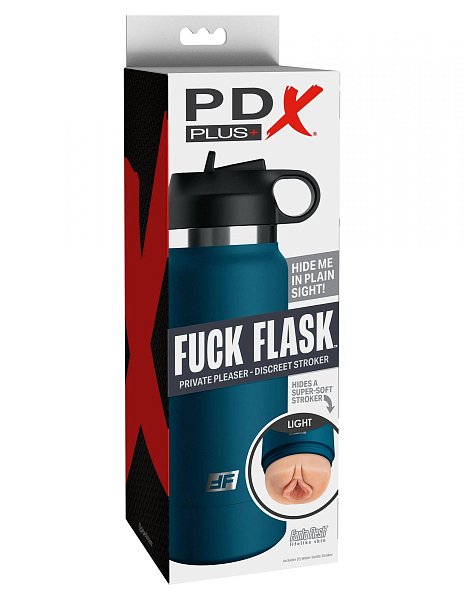 Мастурбатор-вагина в синей колбе F*ck Flask