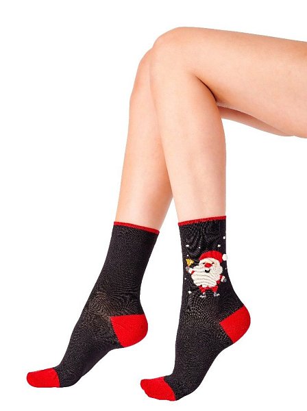 Новогодние хлопковые носки с веселым Сантой Christmas Socks