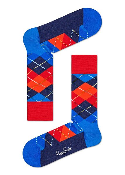 Сине-красные носки унисекс Argyle Sock