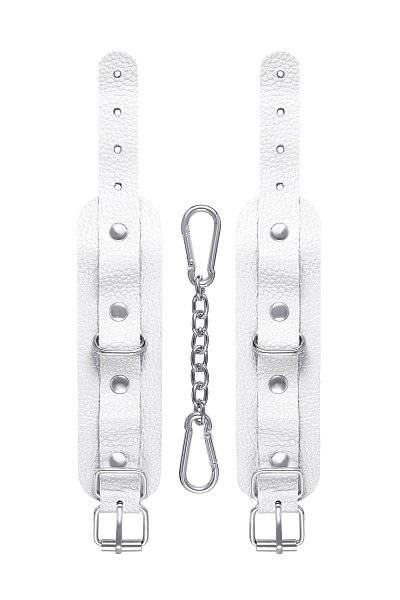 Белые узкие наручники-браслеты со скруглёнными углами
