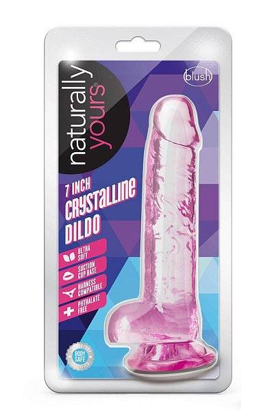 Розовый фаллоимитатор 7 Inch Crystalline Dildo - 17,7 см.