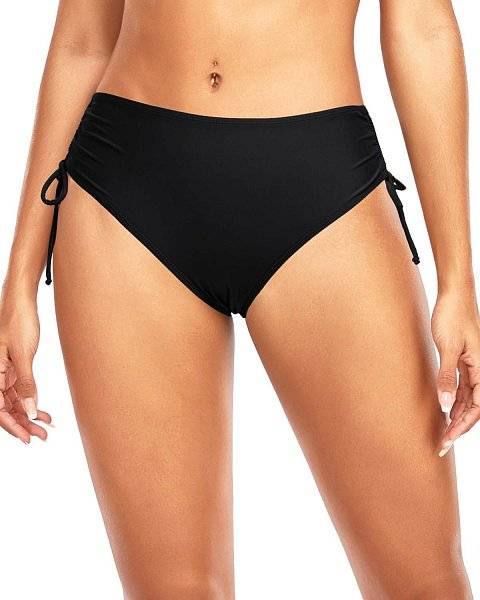 Черные женские плавки с утяжкой по бокам