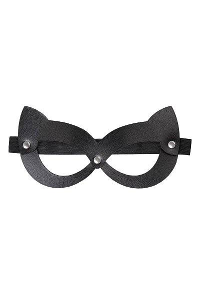 Черная открытая маска с ушками кошки