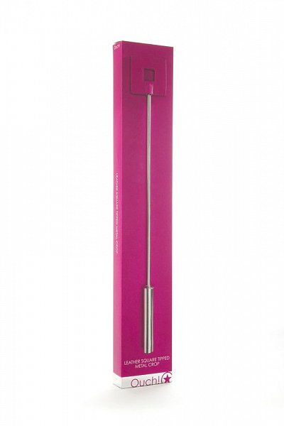 Розовая шлёпалка Leather Square Tiped Crop с наконечником-квадратом - 56 см.