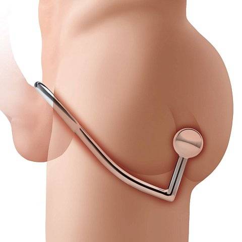 Кольцо на пенис с анальным стимулятором Stainless Steel Anal Hook Cock Ring