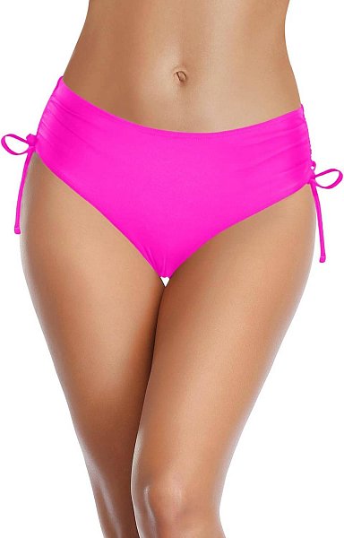 Розовые женские плавки с утяжкой по бокам