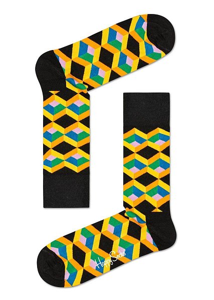 Черные носки унисекс с зигзагами Optic Square Sock