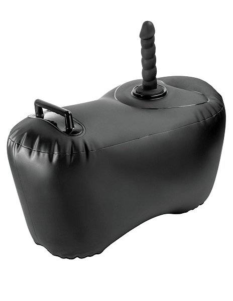 Черное надувное кресло с платформой для фиксации дилдо Body Dock Inflatable Love Seat