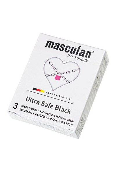 Ультрапрочные презервативы Masculan Ultra Safe Black - 3 шт.