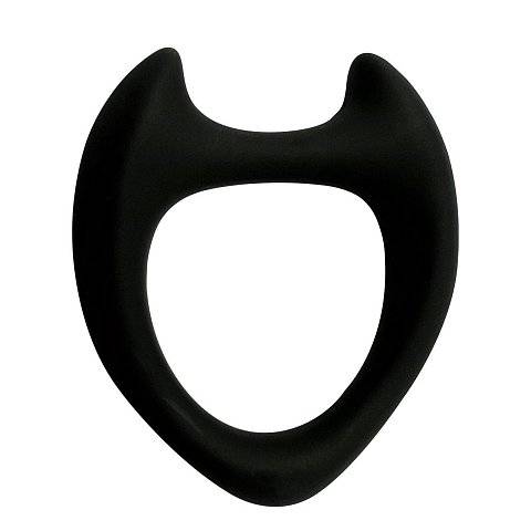 Черное эрекционное кольцо с рожками Wooomy Toro M