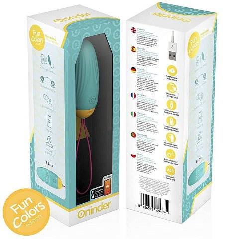 Бирюзовое виброяйцо с ротацией и управлением через приложение