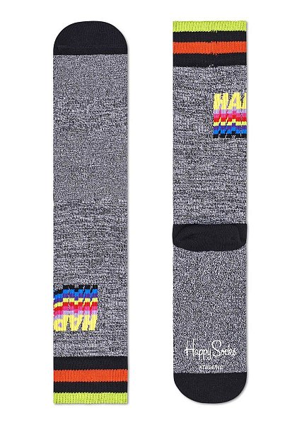 Меланжевые носки Athletic Happy Sock с цветными полосками