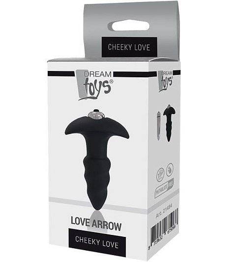 Черная анальная вибровтулка SINGLE SPEED LOVE ARROW PLUG - 9 см.