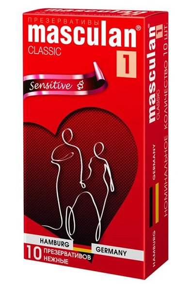 Нежные презервативы Masculan Classic 1 Sensitive - 10 шт.