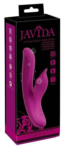 Лиловый вибратор-кролик 4 Function Vibrator - 24 см.