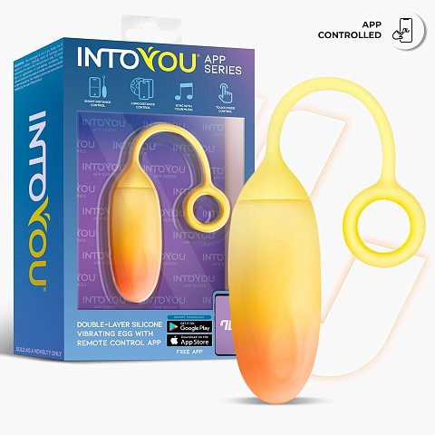 Желтое интерактивное виброяйцо Double Layer Egg