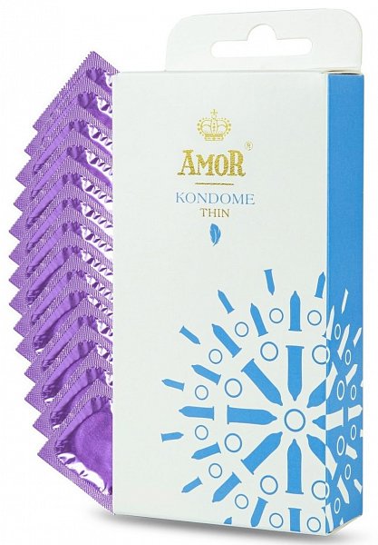 Супертонкие презервативы AMOR Thin - 12 шт.