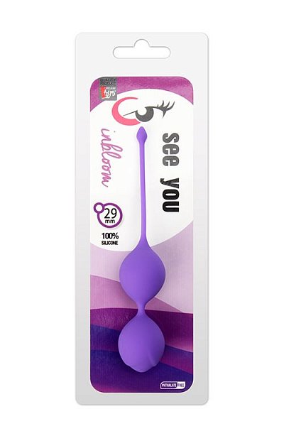 Фиолетовые вагинальные шарики SEE YOU IN BLOOM DUO BALLS 29MM