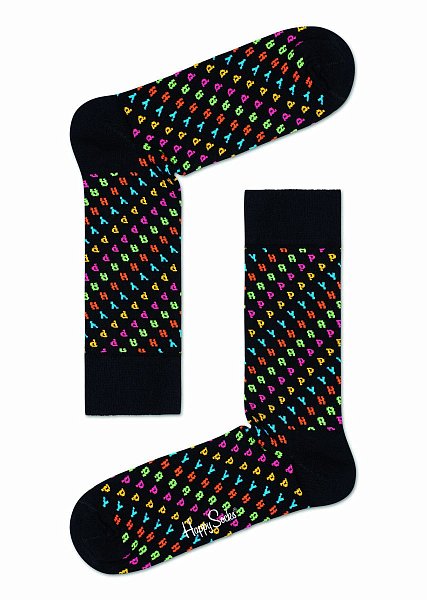 Носки унисекс Happy Sock с цветными надписями