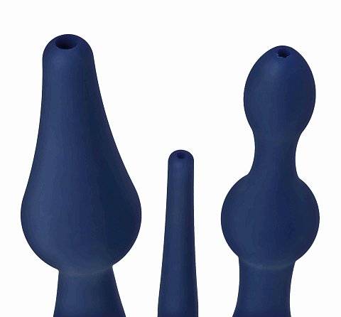 Набор из 3 универсальных насадок для анального душа Universal 3 Piece Silicone Enema Attachment Set