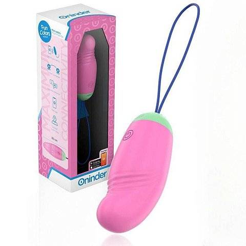 Розовое виброяйцо с петелькой и управлением через приложение