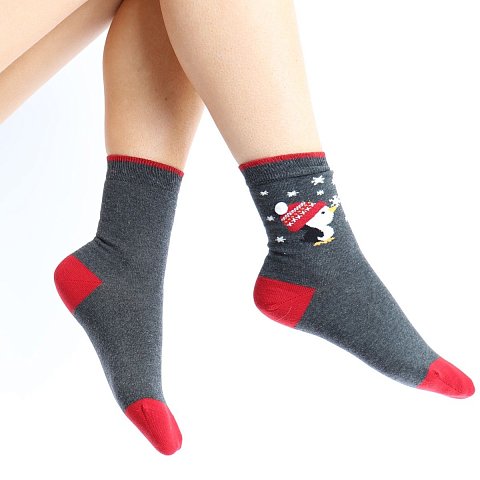 Хлопковые носки с веселым пингвином Christmas Socks