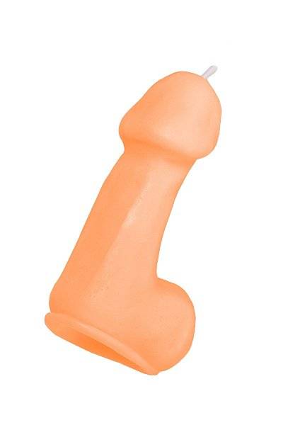 Оранжевая свеча в форме пениса - 47 гр.