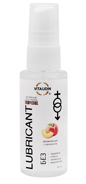 Интимный гель-смазка на водной основе VITA UDIN с ароматом персика - 50 мл.
