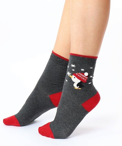 Хлопковые носки с веселым пингвином Christmas Socks