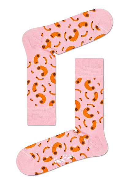 Нежно-розовые носки Mac   Cheese Sock с макаронами