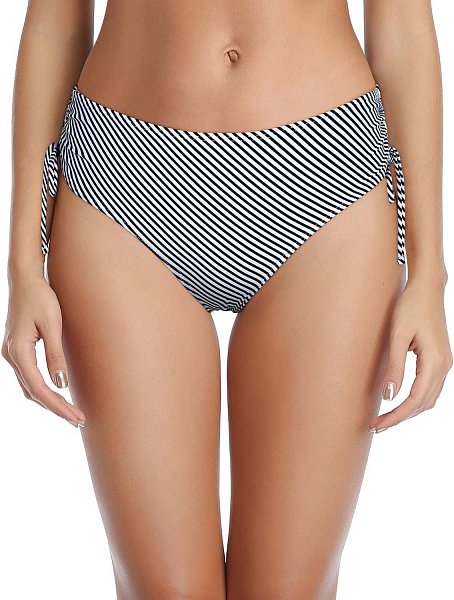 Женские плавки в полоску с утяжками по бокам