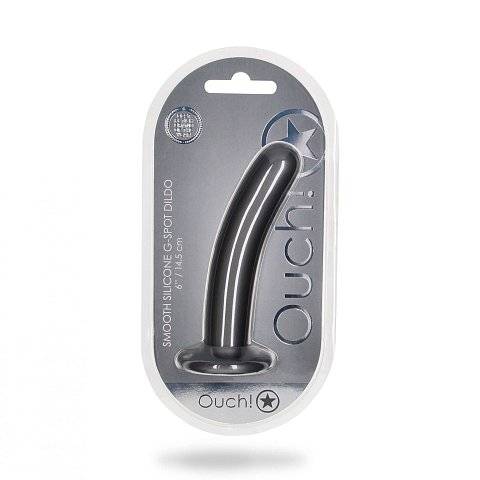 Серый фаллоимитатор Smooth G-Spot - 15 см.