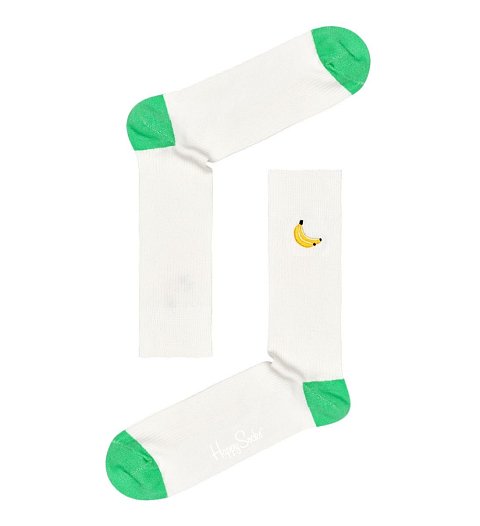 Носки унисекс Ribbed Embroidery Banana Sock в рубчик