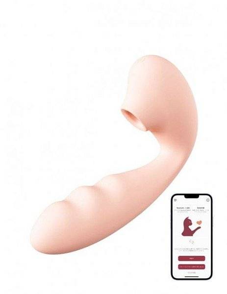 Нежно-розовый вибратор Tara с вакуумной стимуляцией и управлением через приложение