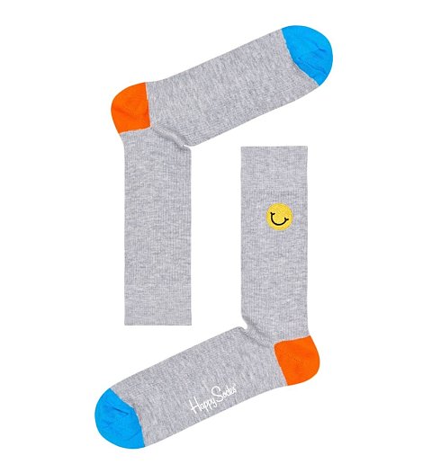 Носки унисекс Ribbed Embroidery Smiley Sock со смайликом