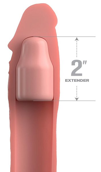 Телесная насадка-удлинитель 2 Inch Silicone X-tension - 20,3 см.