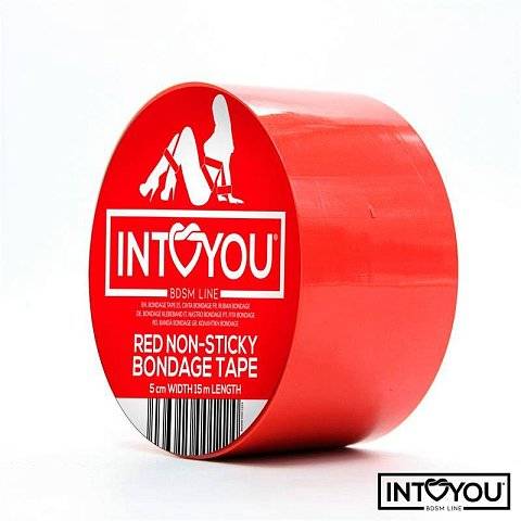 Красный скотч для фиксации Non-Sticky Bondage Tape - 15 м.