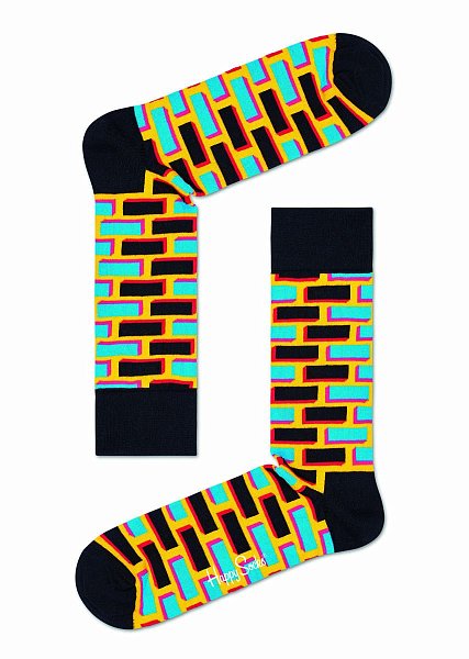Черные носки унисекс Brick Sock с цветными кирпичиками