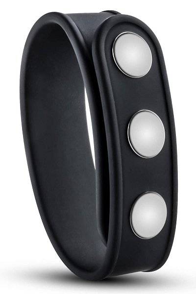 Черное эрекционное кольцо на кнопках