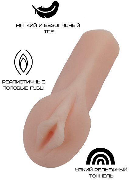 Реалистичный компактный мастурбатор-вагина