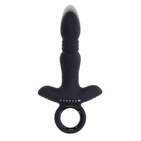 Черный анальный вибростимулятор с поступательными движениями Slayer - 20 см.