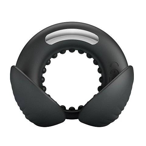 Черное эрекционное виброкольцо Quentin